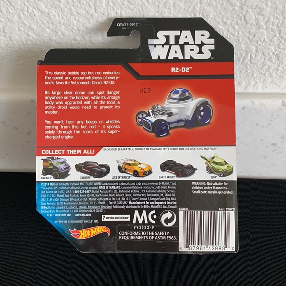 2014 Mattel Hot Wheels Disney Star Wars R2-D2 Car - Picture 11 of 12